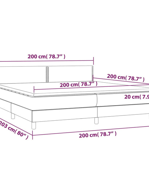 Загрузите изображение в средство просмотра галереи, Pat box spring cu saltea, alb, 200x200 cm, piele ecologică
