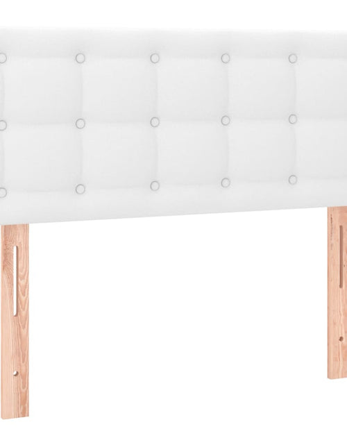 Încărcați imaginea în vizualizatorul Galerie, Pat box spring cu saltea, alb, 80x200 cm, piele ecologică
