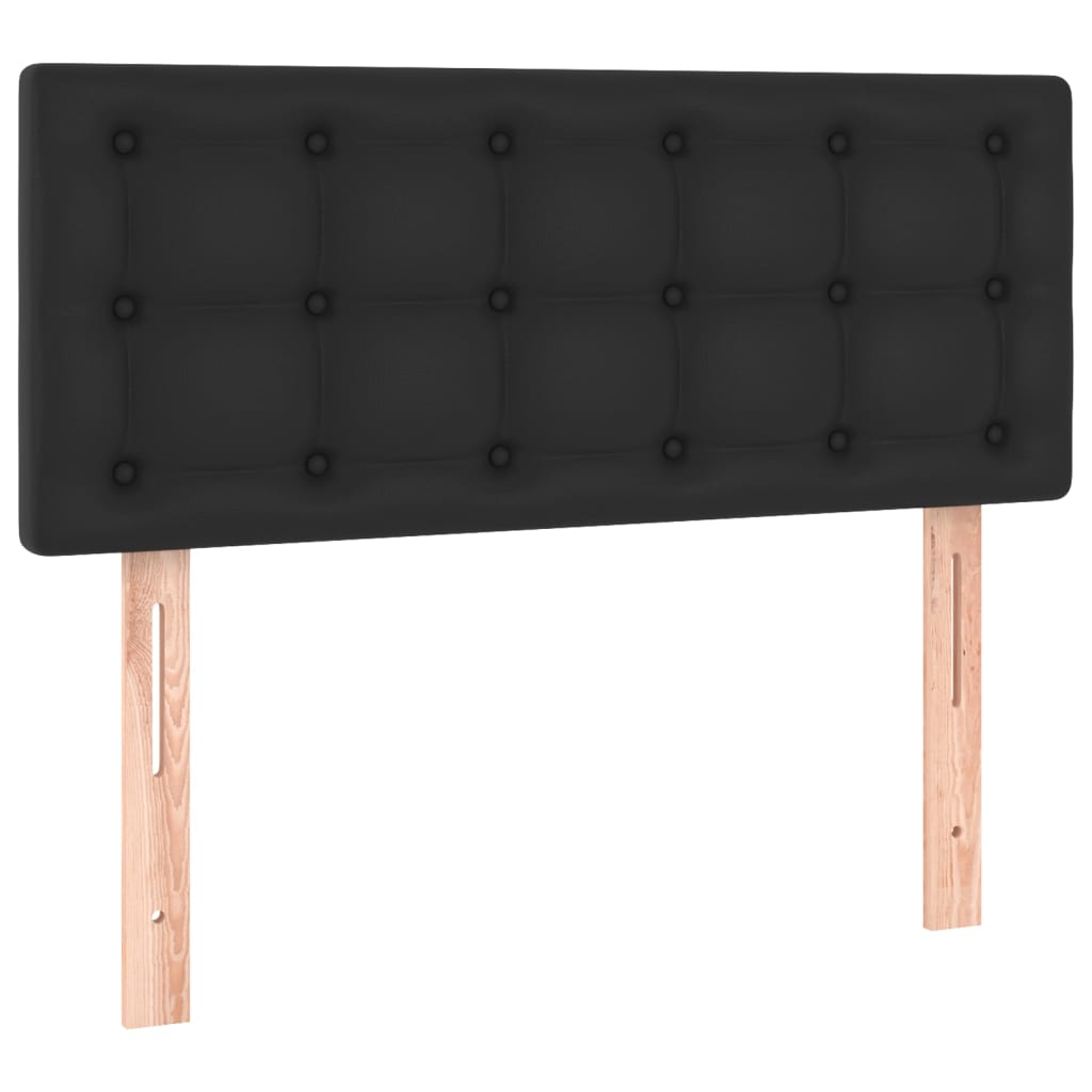 Pat box spring cu saltea, negru, 90x190 cm, piele ecologică