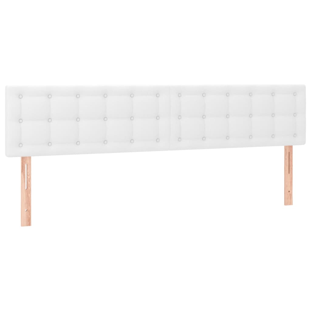 Pat box spring cu saltea, alb, 180x200 cm, piele ecologică