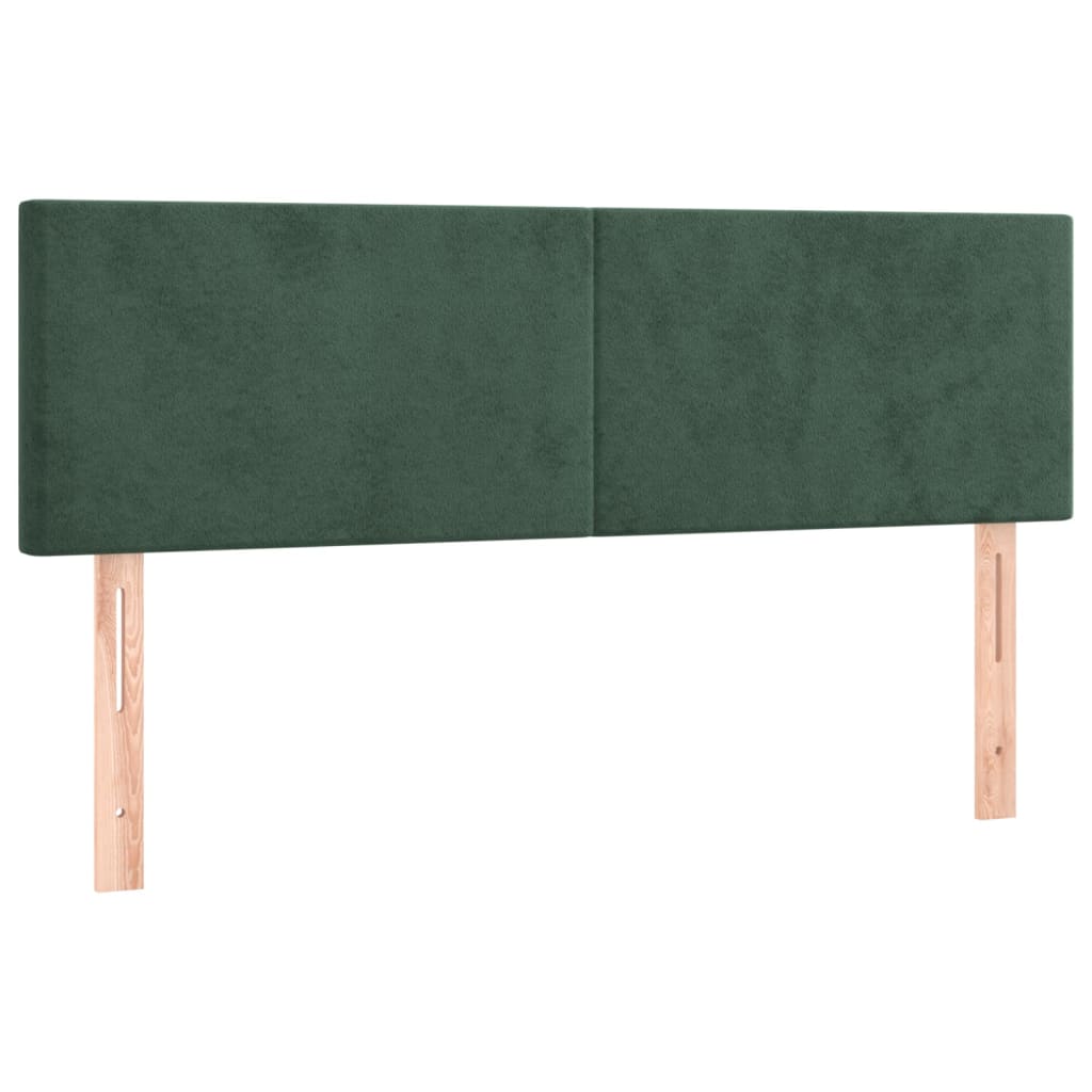 Pat box spring cu saltea, verde închis, 140x190 cm, catifea