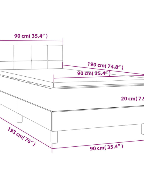 Загрузите изображение в средство просмотра галереи, Pat box spring cu saltea, negru, 90x190 cm, catifea
