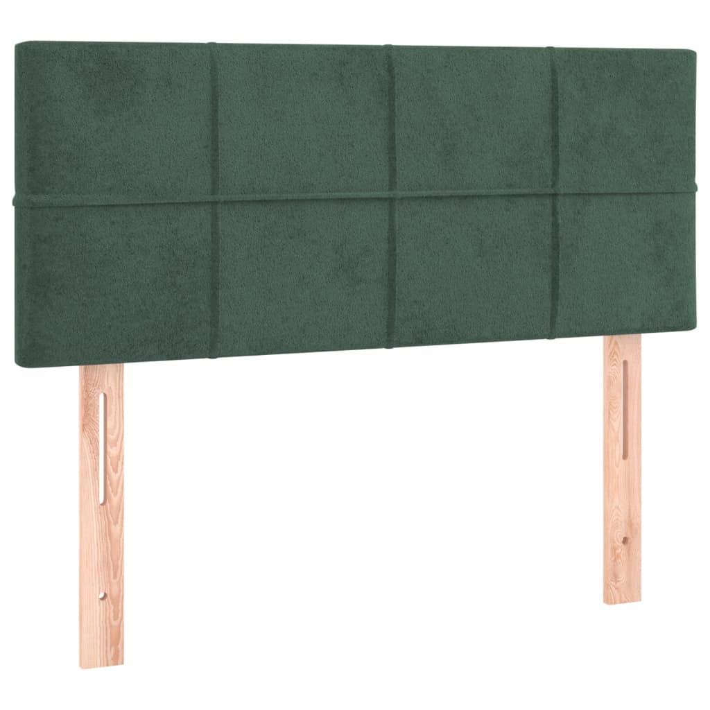 Pat box spring cu saltea, verde închis, 90x190 cm, catifea