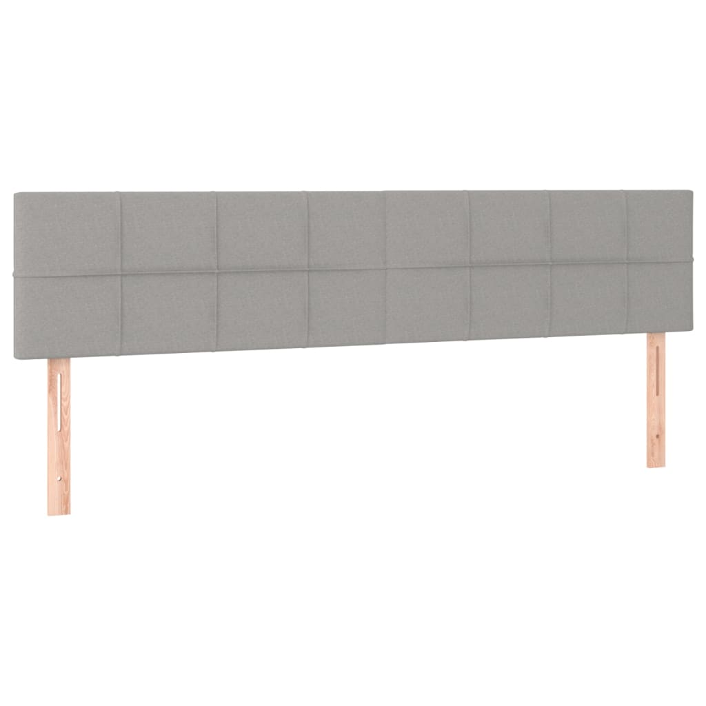 Pat box spring cu saltea, gri deschis, 140x200 cm, catifea