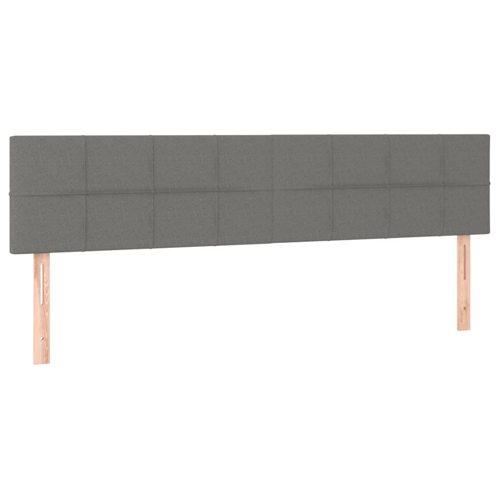 Pat box spring cu saltea, gri închis, 140x200 cm, catifea