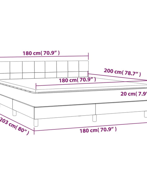 Încărcați imaginea în vizualizatorul Galerie, Pat box spring cu saltea, gri închis, 180x200 cm, catifea
