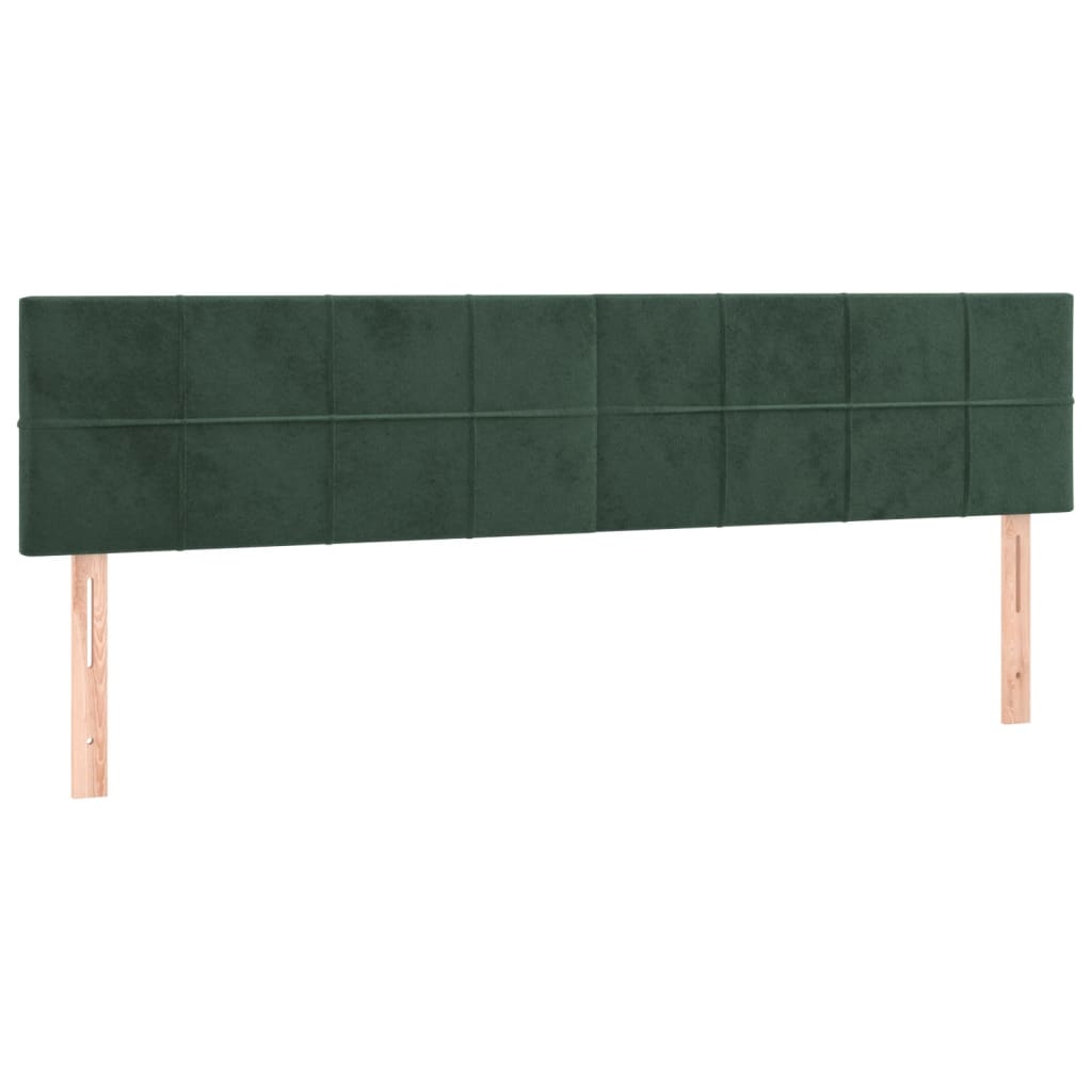 Pat box spring cu saltea, verde închis, 200x200 cm, catifea