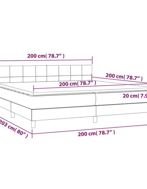 Încărcați imaginea în vizualizatorul Galerie, Pat box spring cu saltea, verde închis, 200x200 cm, catifea
