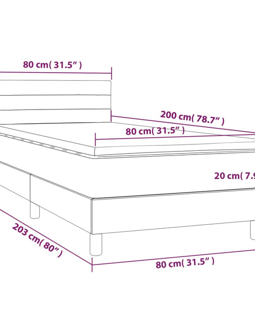 Загрузите изображение в средство просмотра галереи, Pat box spring cu saltea, gri închis, 80x200 cm, catifea
