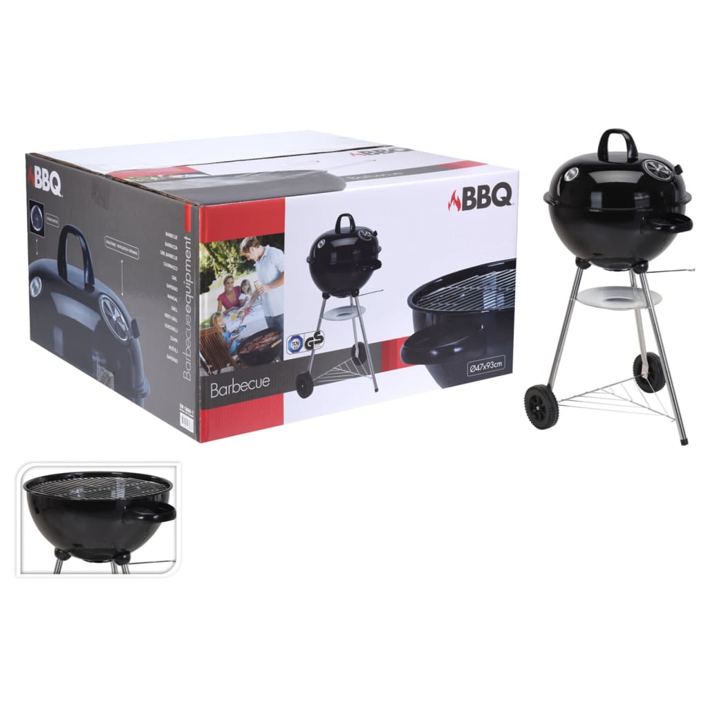 ProGarden Grătar cilindric BBQ, negru