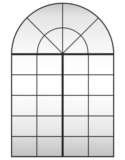 Загрузите изображение в средство просмотра галереи, Oglindă de perete, negru, 100x150 cm, arcuită, fier

