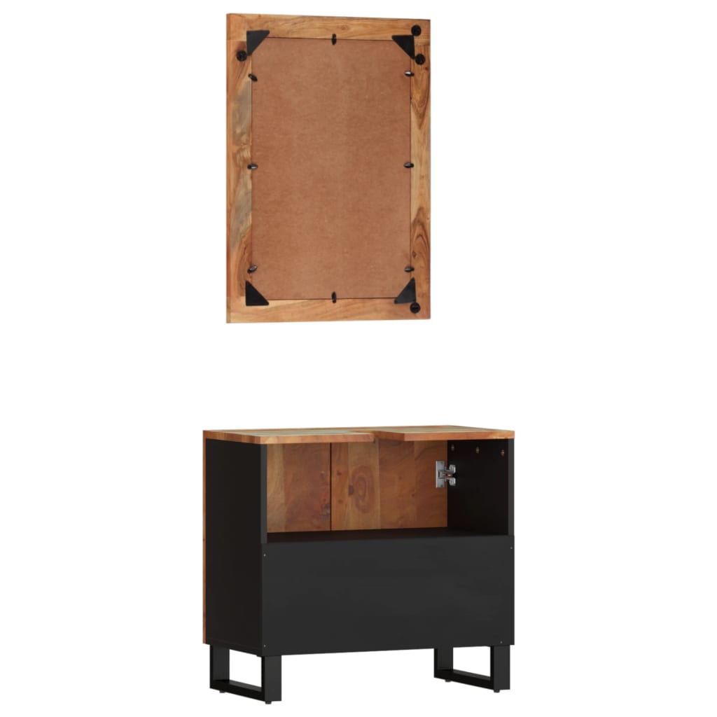 Set mobilier de baie, 2 piese, lemn masiv reciclat - Lando