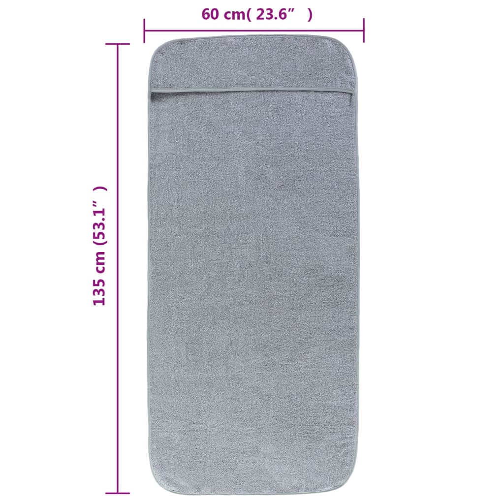 Prosoape de plajă, 4 buc., gri, 60x135 cm, textil 400 GSM