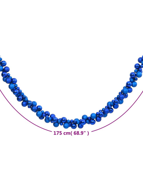 Загрузите изображение в средство просмотра галереи, Ghirlandă de Crăciun cu globuri, albastru, 175 cm, polistiren

