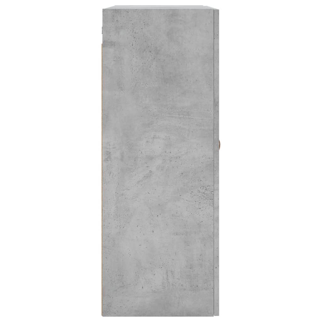 Dulap cu montaj pe perete, 2 buc, gri beton, 69,5x34x90 cm