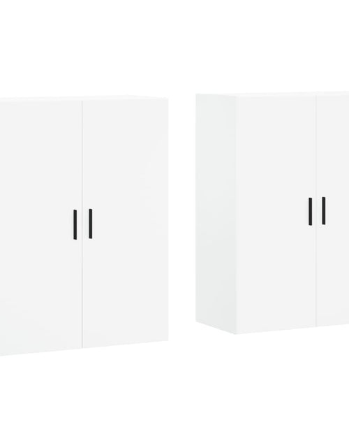 Încărcați imaginea în vizualizatorul Galerie, Dulapuri cu montaj pe perete, 2 buc, alb, 69,5x34x90 cm
