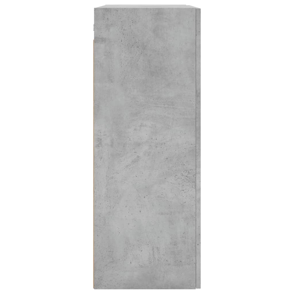 Dulap cu montaj pe perete, 2 buc, gri beton, 69,5x34x90 cm