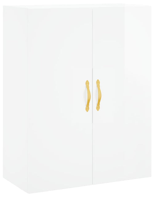 Încărcați imaginea în vizualizatorul Galerie, Dulap înalt, alb extralucios, 69,5x34x180 cm, lemn compozit
