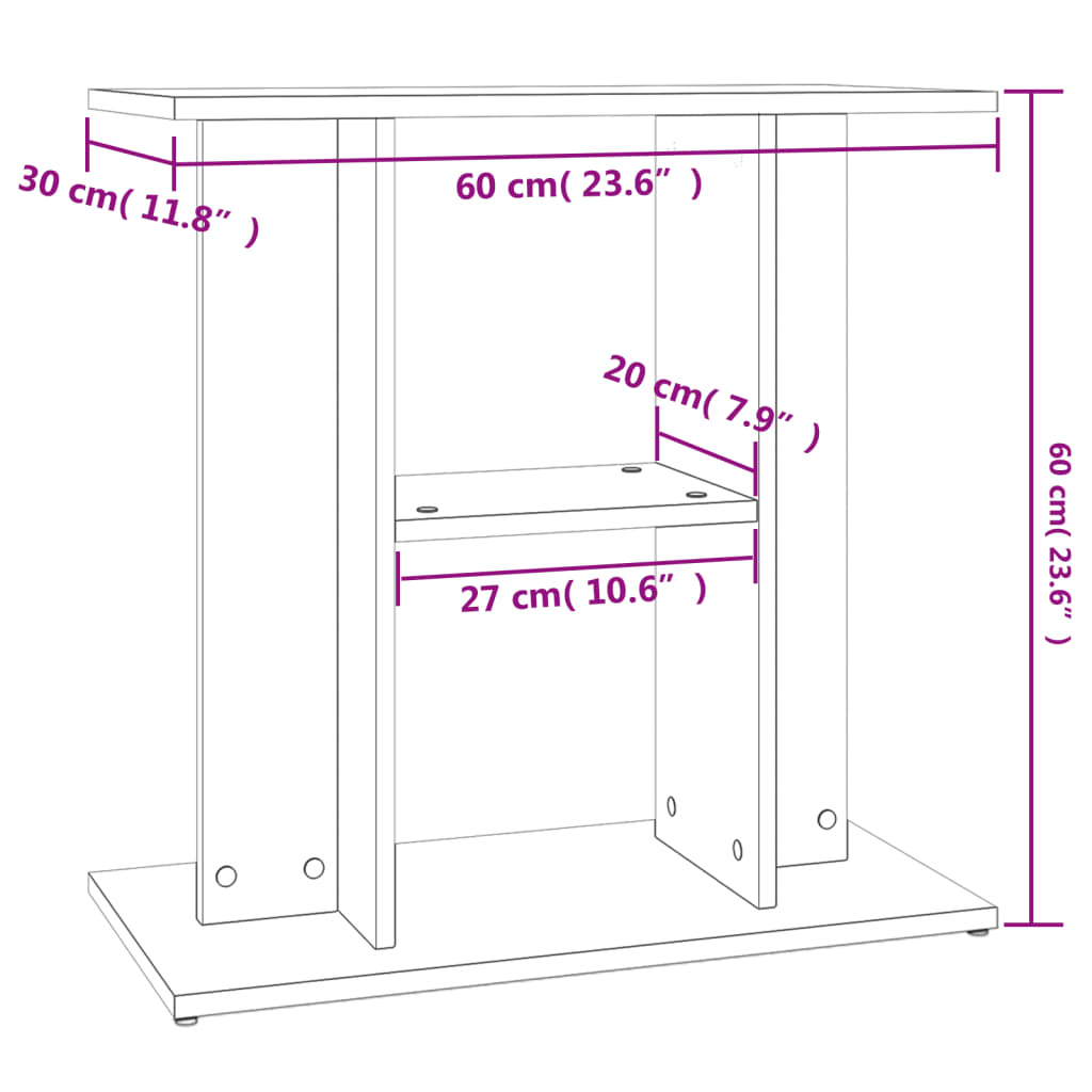 Suport pentru acvariu, negru, 60x30x60 cm, lemn prelucrat