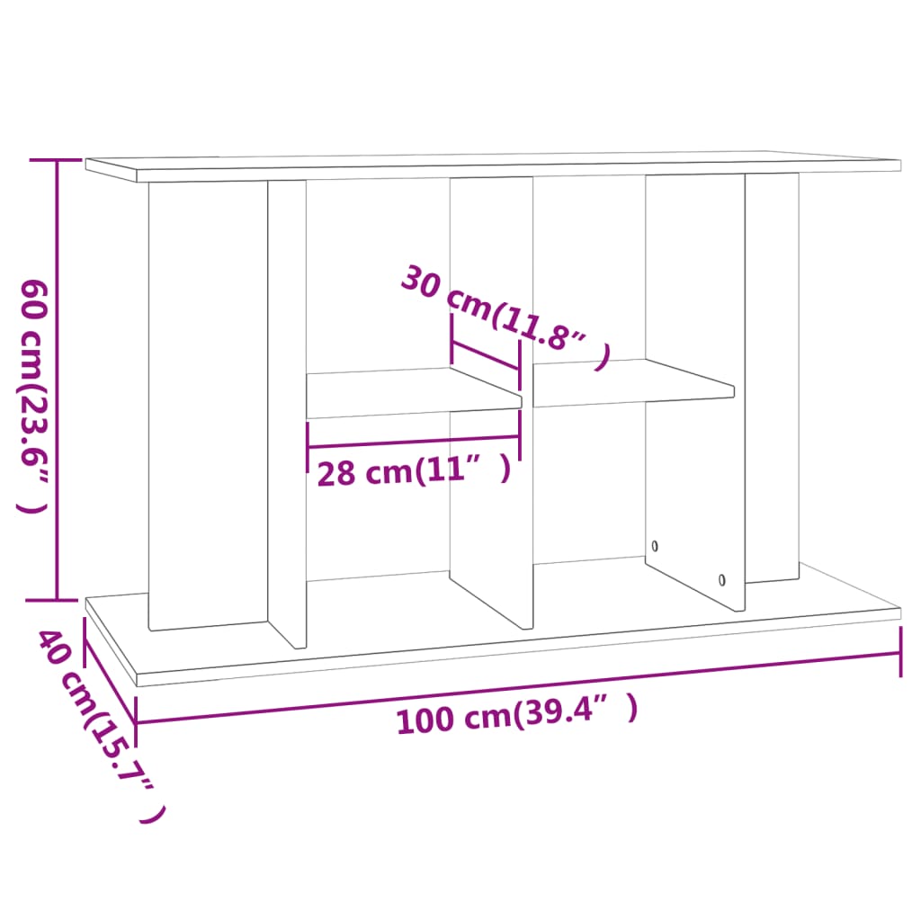 Suport acvariu, stejar sonoma, 100x40x60 cm, lemn prelucrat