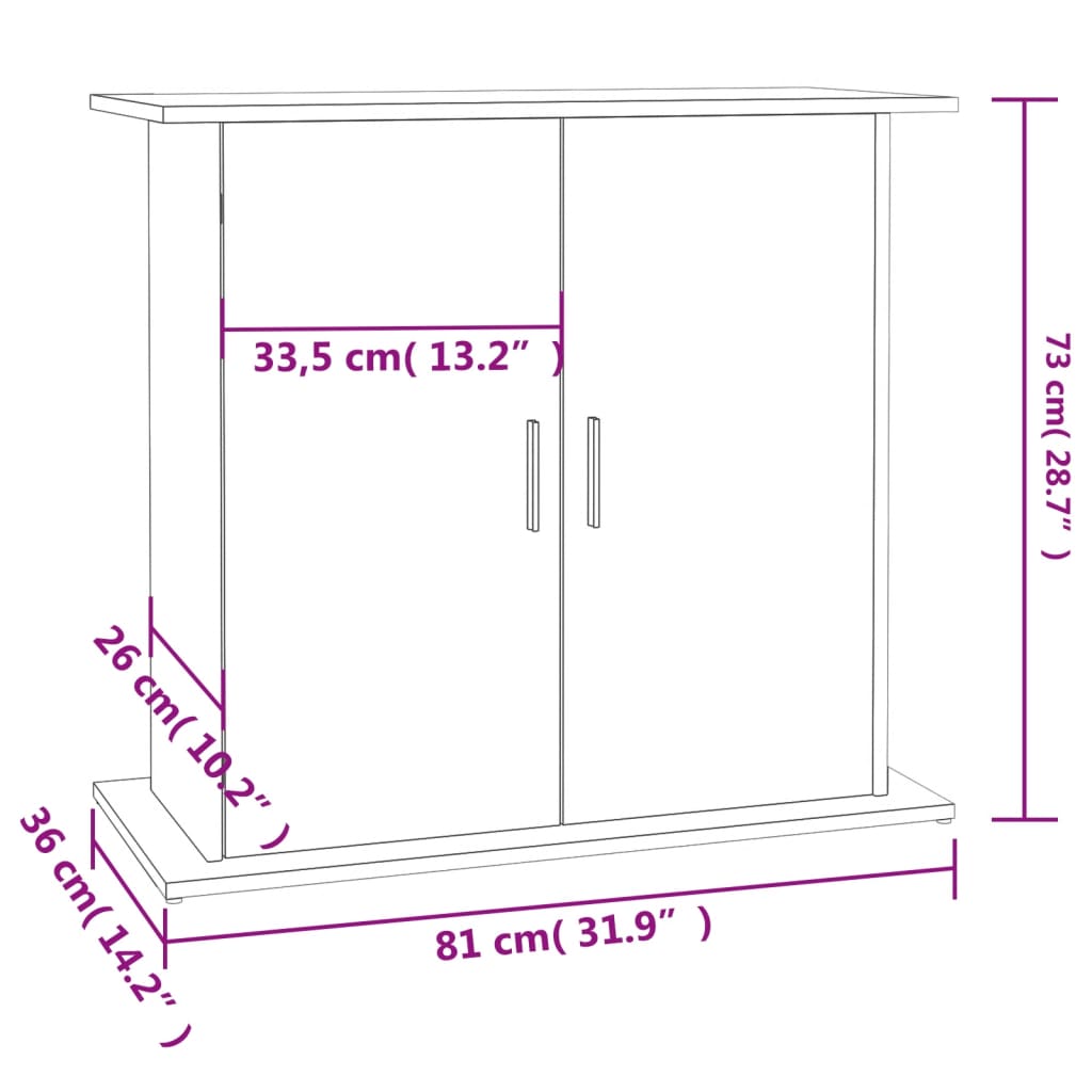 Suport acvariu, stejar sonoma, 81x36x73 cm, lemn prelucrat