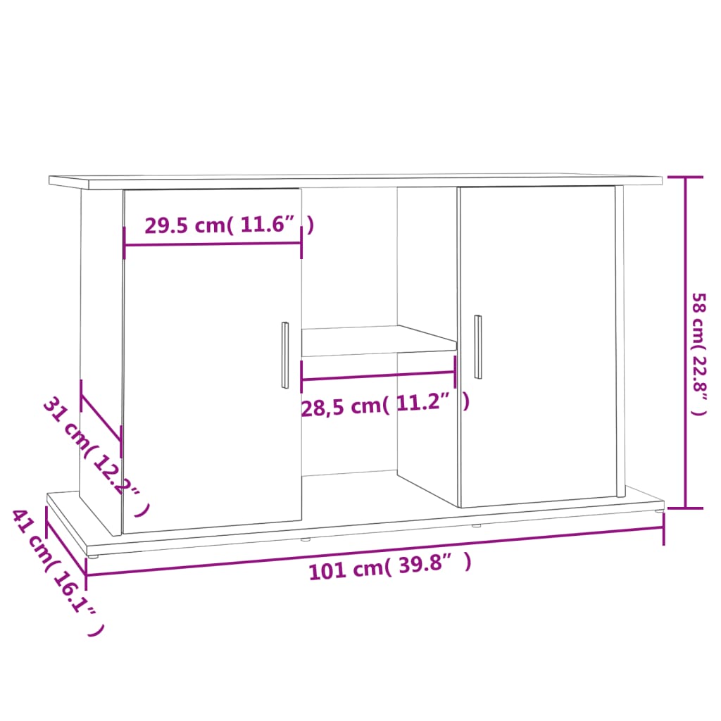 Suport acvariu, stejar sonoma, 101x41x58 cm, lemn prelucrat