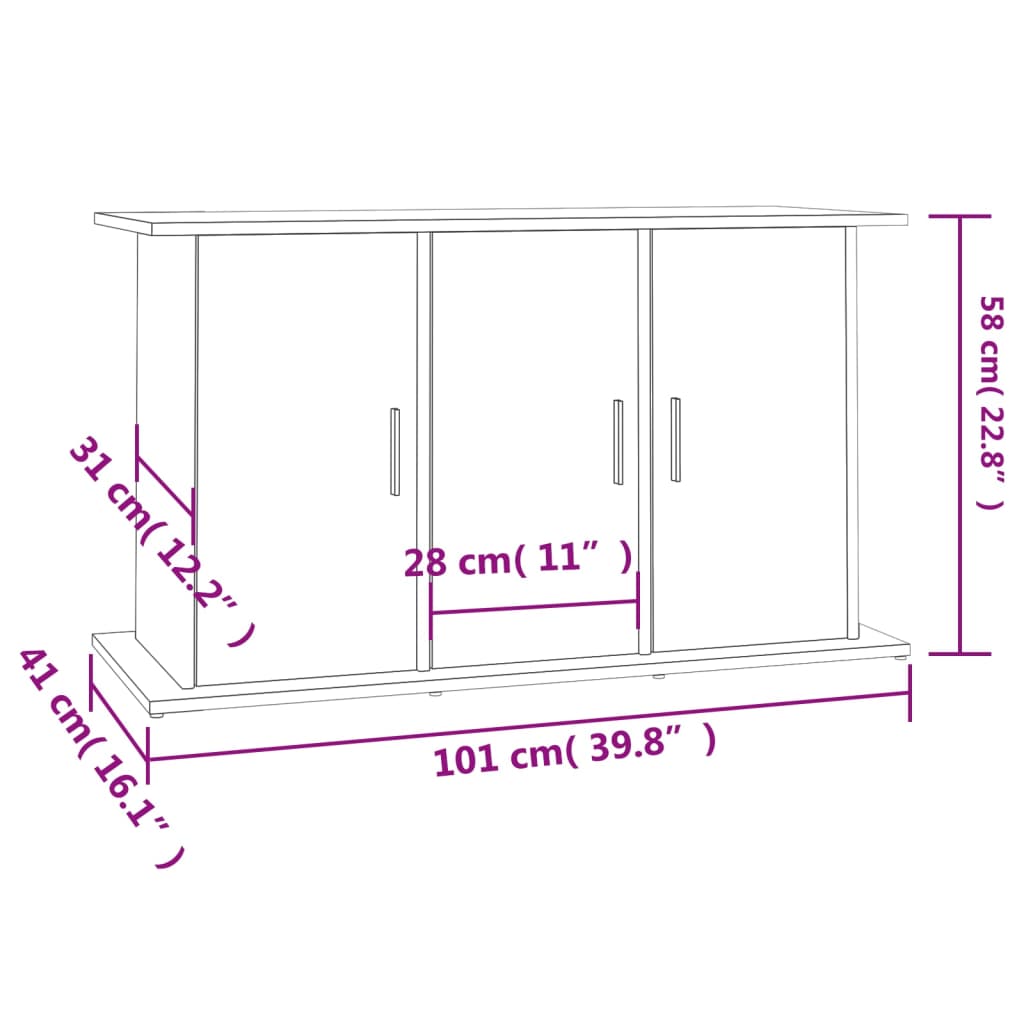 Suport acvariu, gri sonoma, 101x41x58 cm, lemn prelucrat