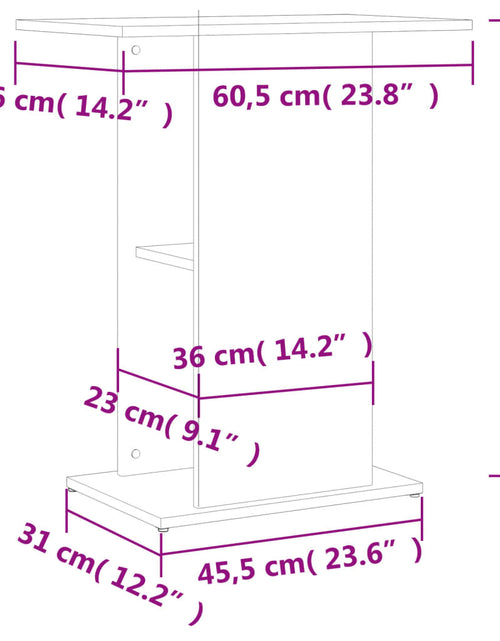 Загрузите изображение в средство просмотра галереи, Suport acvariu, stejar sonoma, 60,5x36x72,5 cm, lemn prelucrat
