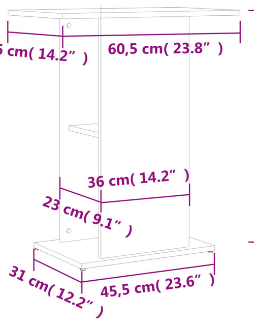 Загрузите изображение в средство просмотра галереи, Suport acvariu, gri sonoma, 60,5x36x72,5 cm, lemn prelucrat

