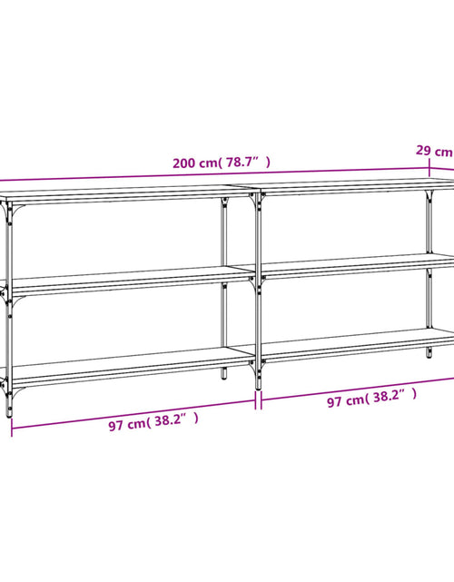 Încărcați imaginea în vizualizatorul Galerie, Măsuță consolă, stejar sonoma, 200x29x75 cm, lemn prelucrat
