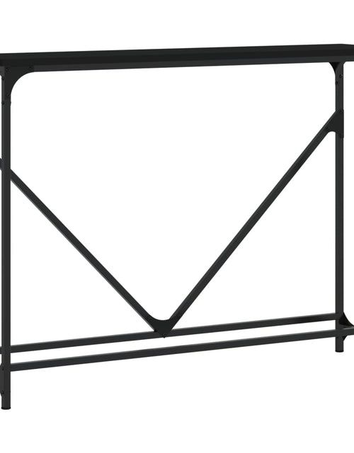 Загрузите изображение в средство просмотра галереи, Măsuță consolă, negru, 102x22,5x75 cm, lemn compozit
