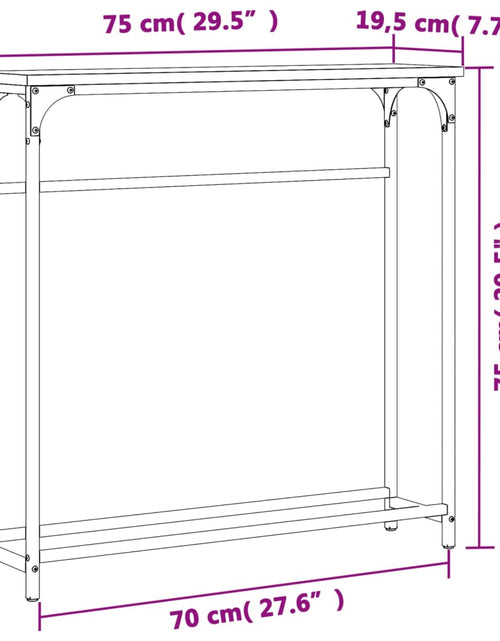 Загрузите изображение в средство просмотра галереи, Masă consolă, stejar fumuriu, 75x19,5x75 cm, lemn prelucrat - Lando
