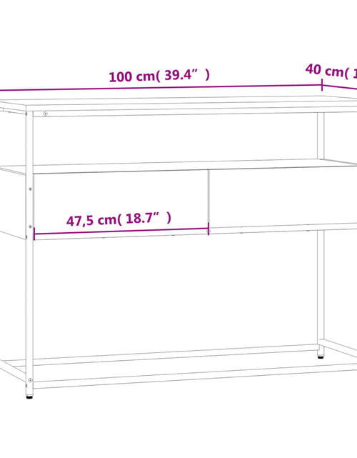 Загрузите изображение в средство просмотра галереи, Măsuță consolă, negru, 100x40x75 cm, lemn compozit
