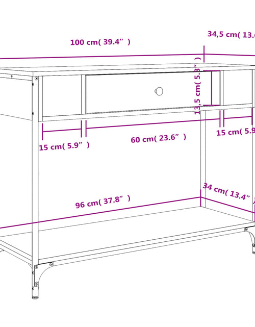 Загрузите изображение в средство просмотра галереи, Măsuță consolă, stejar sonoma, 100x34,5x75 cm, lemn prelucrat
