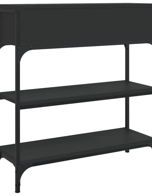 Загрузите изображение в средство просмотра галереи, Măsuță consolă, negru, 72,5x25x75 cm, lemn compozit - Lando
