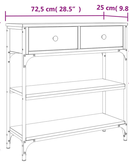 Загрузите изображение в средство просмотра галереи, Măsuță consolă, stejar sonoma, 72,5x25x75 cm, lemn prelucrat - Lando
