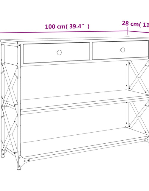 Загрузите изображение в средство просмотра галереи, Măsuță consolă, stejar sonoma, 100x28x75 cm, lemn prelucrat
