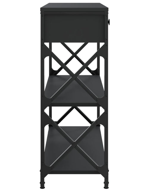 Загрузите изображение в средство просмотра галереи, Măsuță consolă, negru, 75x28x75 cm, lemn compozit
