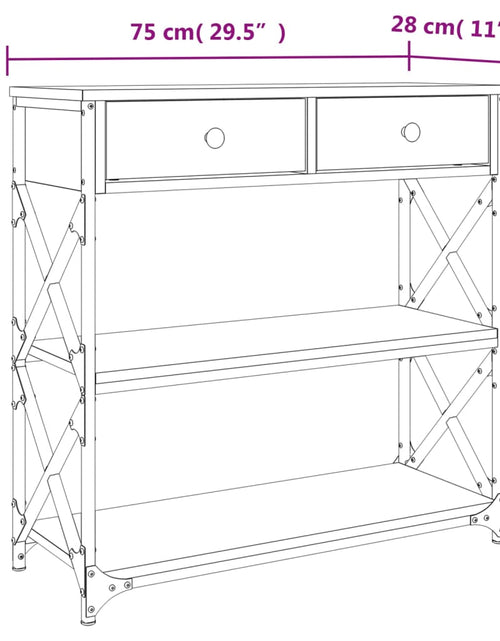 Загрузите изображение в средство просмотра галереи, Masă consolă, stejar sonoma, 75x28x75 cm, lemn prelucrat

