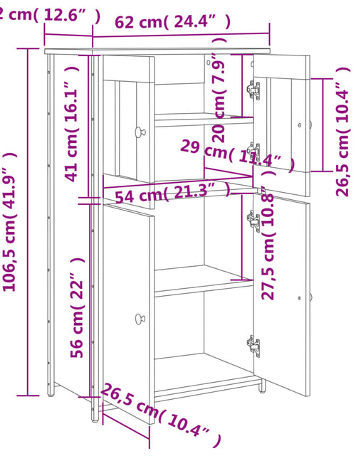 Загрузите изображение в средство просмотра галереи, Dulap înalt, stejar sonoma, 62x32x106,5 cm, lemn prelucrat
