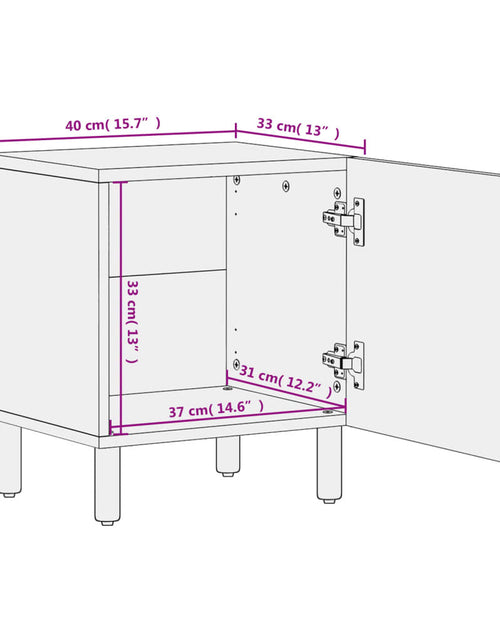 Загрузите изображение в средство просмотра галереи, Noptieră, negru, 40x33x46 cm, lemn masiv de mango
