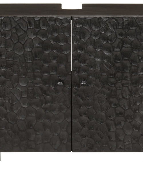 Загрузите изображение в средство просмотра галереи, Dulap chiuveta de baie, negru, 62x33x58 cm, lemn masiv de mango - Lando
