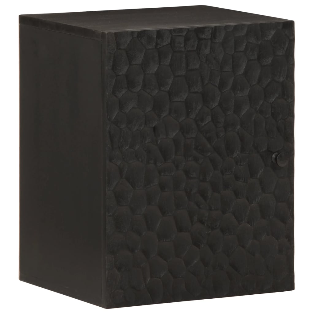Dulap de perete de baie, negru, 38x33x48cm, lemn masiv de mango - Lando