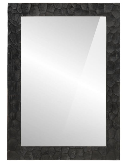 Загрузите изображение в средство просмотра галереи, Oglindă de baie negru 50x70x2,5cm lemn masiv de mango și sticlă

