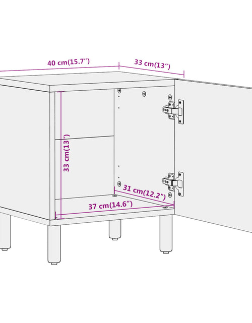 Încărcați imaginea în vizualizatorul Galerie, Noptieră, 40x33x46 cm, lemn masiv de mango
