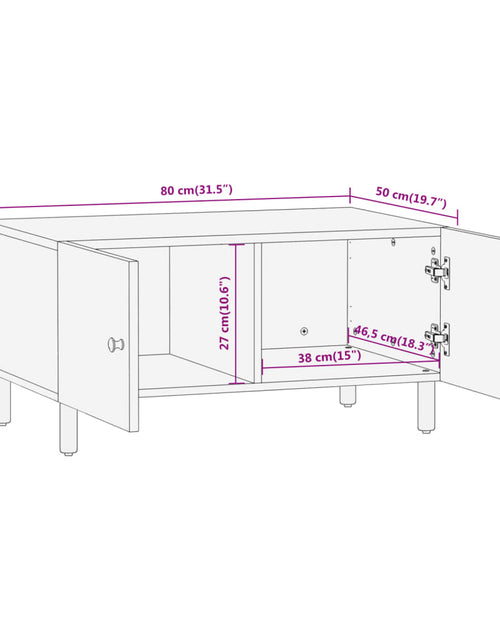 Загрузите изображение в средство просмотра галереи, Măsuță de cafea, 80x50x40 cm, lemn masiv de mango
