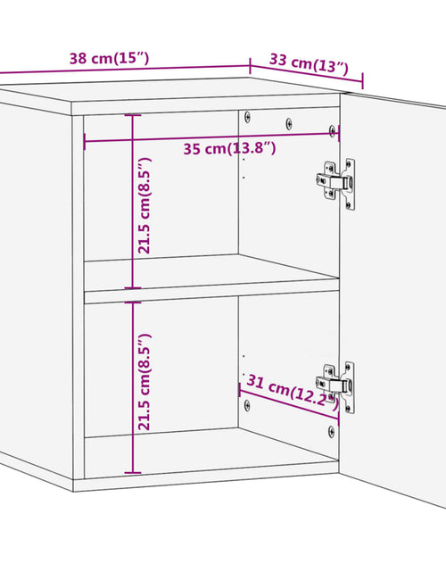 Загрузите изображение в средство просмотра галереи, Dulap de perete de baie, 38x33x48 cm, lemn masiv de mango
