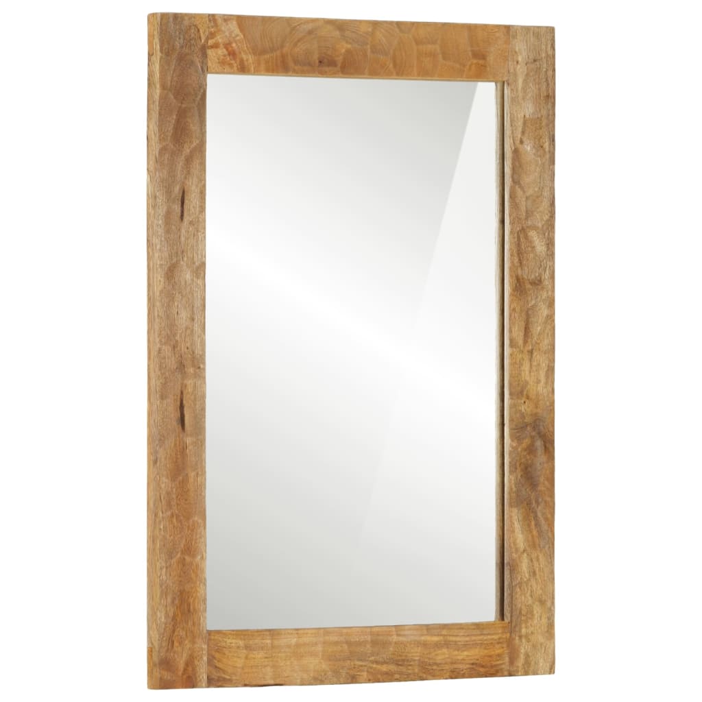 Oglindă de baie, 50x70x2,5 cm, lemn masiv de mango și sticlă