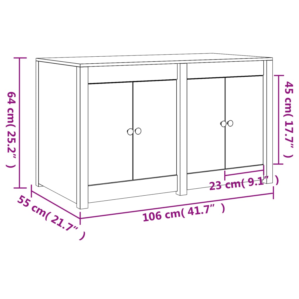 Dulap bucătărie de exterior, 106x55x64 cm, lemn masiv pin