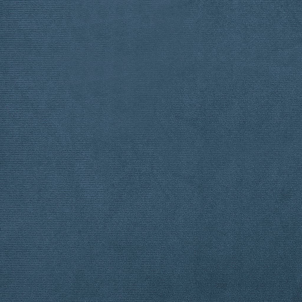 Fotoliu tip cuvă cu taburet, albastru închis, catifea